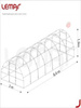 Folientunnel für den Garten 25,2 m^2 - 8,4 x 3,0 x 1,9 m